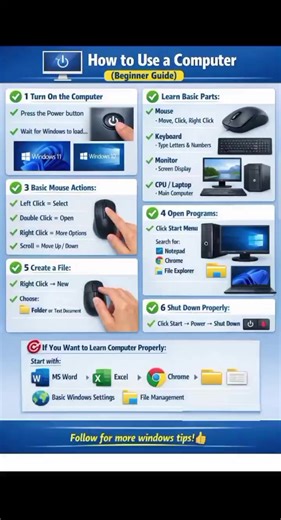 How to Use a Computer, Beginner Guide Made Easy 💻✨ #himratech #ComputerBasics #TechForBeginners