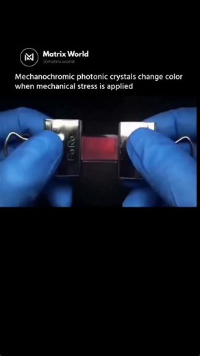 Matrix World on Instagram: "Some advanced materials literally change color under pressure 🎨🔬 When stretched, bent, or compressed, their internal molecular or nanoscale structure shifts, altering how they reflect and absorb light. The spacing between tiny structures changes, or molecular bonds rearrange — and your eyes see the result instantly. Most of the time, the color change is fully reversible. Remove the force, and the material snaps back. That’s why mechanochromic materials are being exp