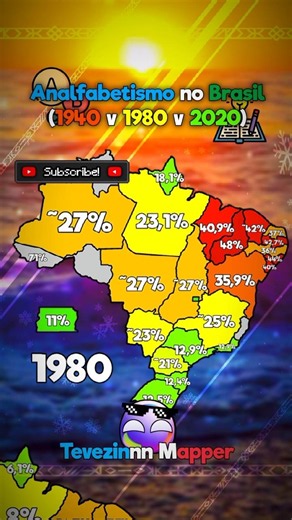 Evolução da educação no Brasil 🎓🔤 | #mapper #maps #graphics #viralboy #geography #history #shorts