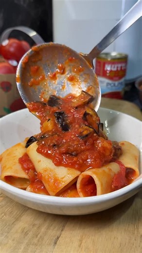 Sofia Misabishvili on Instagram: "My Paccheri alla Norma: A Sicilian-Inspired Delight 🍝 This is my take on the classic Sicilian Pasta alla Norma, featuring hearty Paccheri pasta tossed with roasted eggplant, sweet cherry tomatoes, and fragrant basil. It’s a vibrant, flavorful dish that’s slightly adapted from the traditional recipe but just as irresistible. Let’s dive in! Ingredients (Serves 2): • 1 large eggplant (~1 lb / 450g), cut into ¾-inch (2 cm) cubes • 1 ½ cups (10.5 oz / 300g) cherry t