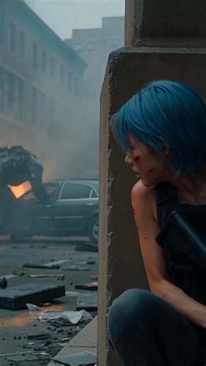 A beautiful woman defeated the monster with a rocket launcher.#shorts