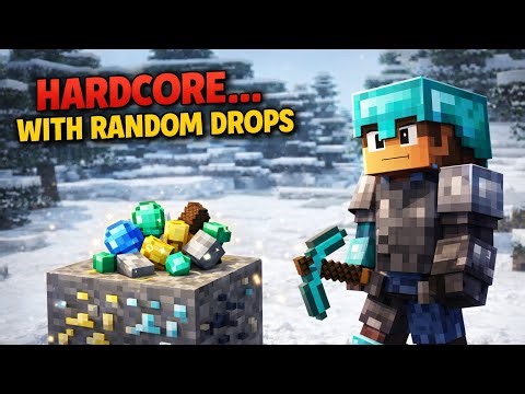 Minecraft Hardcore But Blocks Drop Anything…