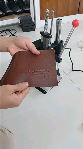 Stamping on PU Leather #embossing #stamp #leather #hotstamping