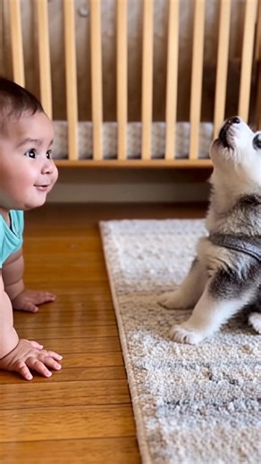This is Pure Love A baby and a puppy share the most adorable "conversation" ever. Tiny coos, gentle "awoos," and pure happiness fill this sweet moment. No words needed - just love. #PureLove #BabyAndPuppy #CuteShorts #Heartwarming #ViralShorts #CutenessOverload #BabyAndDog #PuppyLove #AdorableMoments | Forever Finds