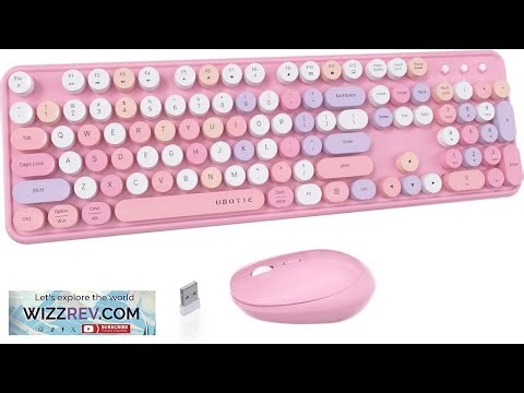 UBOTIE Colorful Computer Wireless Keyboard Mice Combo Retro Typewriter Flexible Keys Office Review