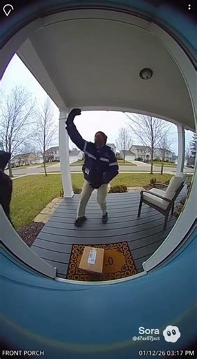 Mailman saves package from porch pirate