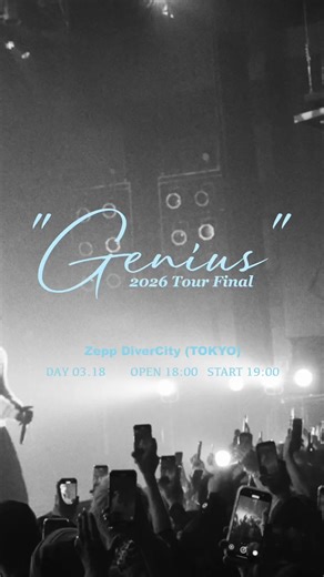 Kaneee “Genius” TOUR FINAL 3.18 (WED) at Zepp Diver City TOKYO TICKETS NOW ON SALE link in bio