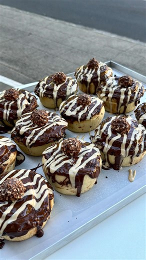 Yet another delicious flavour of the month: FERRERO 😍 Dare we say, one of the best chocolates, especially this time of year 🎄 Have you tried it yet? If so, let us know your thoughts! 👇 #cinnamonrolls #sweettreat #desserts #foodie #christmasdessert #sebbysscrolls | Sebby’s Scrolls