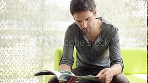 Man reading magazine