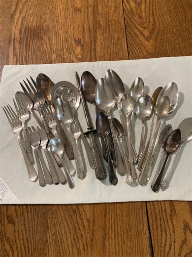 Vintage Silver Plate Flatware Set - 30 Piece Rustic Farmhouse Craft Supplies - Etsy