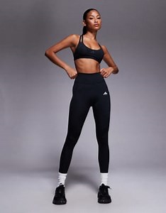 adidas Training Optime 7/8 rib leggings in black | ASOS