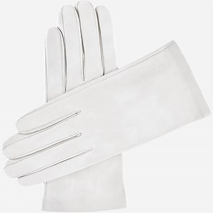 White Leather Gloves - Silk Lined - Handmade in Italy