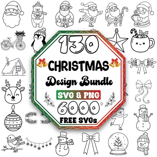 Paquete de archivos SVG navideños / Campanas, árboles y frases navideñas (Descarga digital) - Etsy México