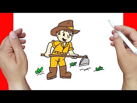Como Dibujar un CAMPESINO para el DIA DEL TRABAJO paso a paso y muy Fácil