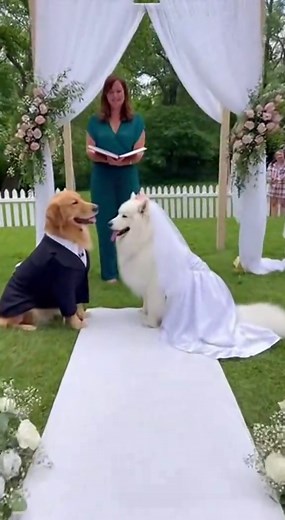 Adorable Dog Marriage Ceremony: Riley and Snow