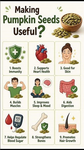 Making Pumpkin Seeds Useful? 9 Amazing Health Benefits You Didn't Know! #HealthTips