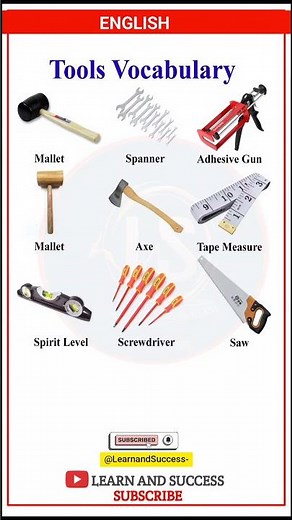Learn Tools Vocabulary in English | Basic Tools Names with Pictures | Learn and Success