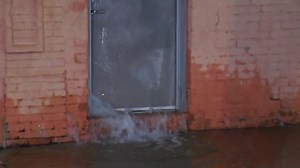 BREAKING: This is wild. Water is pouring straight out of a building and manhole in The New Center area near Woodward and Grand Blvd after a water main break. | Jay Towers