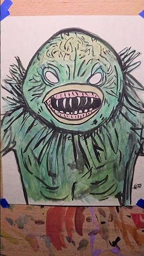 Day 8 – Humanoid (Humanoids from the Deep, 1980) #inktober #31daysofhorror