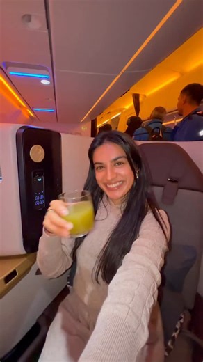 Priya and Sid on Instagram: "Loved our trip! 6hr flight back in Business Class with @etihad on their A321LR #flight #businessclass"