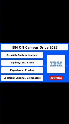 IBM Associate System Engineer 2025 Recruitment | Off-Campus Jobs Tamil #IBMJobs #2025Graduates