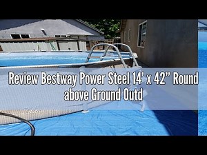 Review Bestway Power Steel 14’ x 42” Round above Ground Outdoor Backyard Swimming Pool Set with 1,00