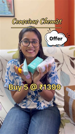 Conscious Chemist ₹1399 Offer 😍 Buy 5 + Freebie Unboxing | Skincare Haul #shorts