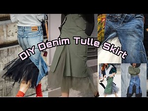 DIY Tulle Denim Maxi Skirt