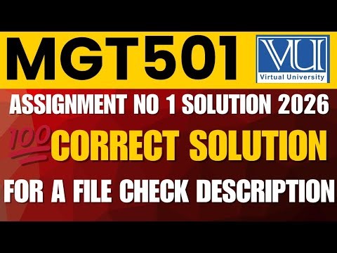 Mgt501 Assignment 1 solution spring 2026
