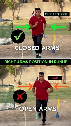 Fast Bowling Secret: 🤫 Correct Right Arm Position During Run-Up🏏 #bowler #slowerball #cricket