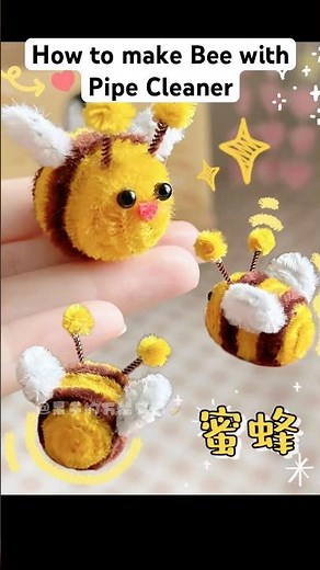How to make Bee with pipe cleaner , DIY Bee #pipecleaners #flowerscraft