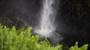 Akaka Falls in Akaka Falls State Park, Big Island of Hawaii. Mid angle, parallax movement, slow motion, HD.