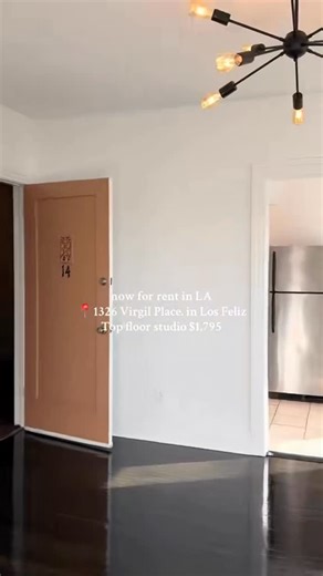 Hollywood Hills Apartments on Instagram: "📍 1326 Virgil Pl. #14 — Los Feliz Top-Floor Studio · 1 Bath · $1,795 Top-floor studio available now in Los Feliz. Street parking only. Owner pays water + trash. Pet friendly under 35 lbs with additional deposit. To schedule a showing: 📞 (323) 997-9316 📧 Nvard@HollywoodHillsApts.com All current availability is posted on our website — link in bio. #HollywoodHillsApts #LosFeliz #StudioForRent #LAApartments ApartmentTour ForRentLA"