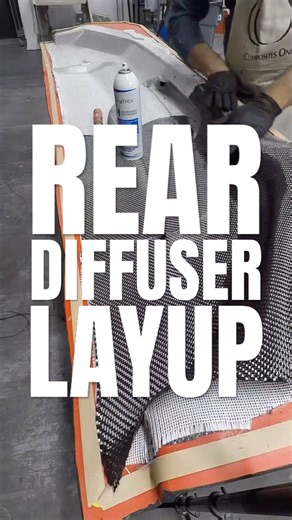 REAR DIFFUSER LAYUP #compositematerials #carbonfiber #layup