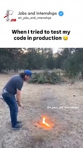 When I tried to test my code in production 🥲 #funnyvideos #viralmemes #trendingsongs #corporatereels #corporatememe #developerlife #boss #employee #office #coding #theoffice #officememe #officeculture #officereel #pythonprogramming #viralreels #comedy #trendingreels #funnyreels #college #engineering #trendingvideo #programming #explore #explorepage #viralvideos #officefunny #manager | Jobs and Internships