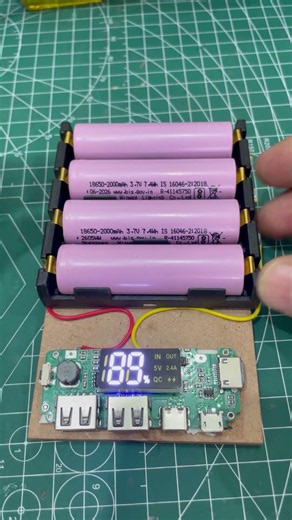 DIY Power Bank Using 4 Batteries 🔋⚡ | Homemade Power Bank Project #diyelectronics
