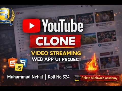YouTube Clone | Video Streaming Web App UI Project 🔥 #hinaparentingwali