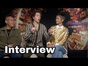 TOM HOLLAND, ZENDAYA, JACOB BATALON SPIDER-MAN: NO WAY HOME Cast Interviews! SPOILER FREE