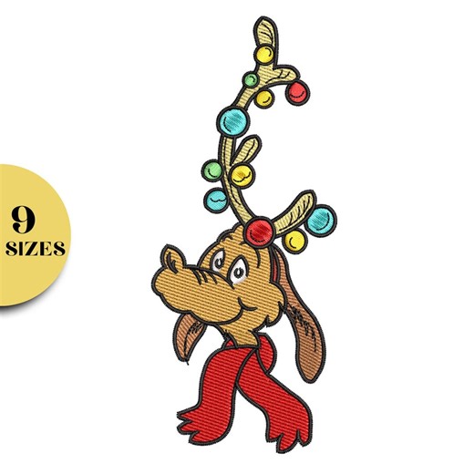 Christmas Dog Reindeer Embroidery Design, Holiday Pet Stitch (digital Download) - Etsy
