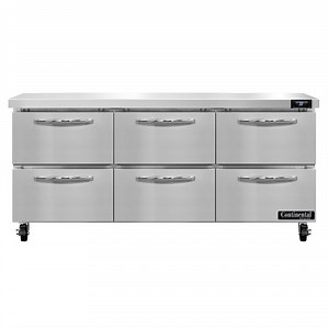 Continental Refrigerator SW72-N-D 72" Undercounter Refrigerator with Six Drawers