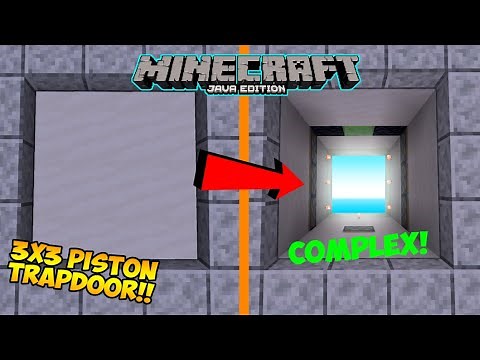 Minecraft Redstone Tutorial - 3x3 Piston Trapdoor!
