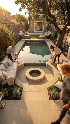 Modern Luxury Backyard Makeover | Infinity Pool + Fire Pit