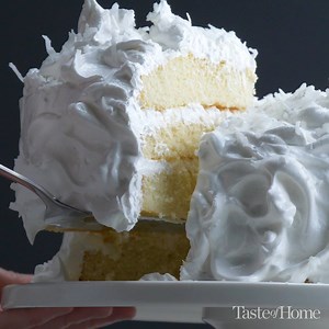 This cake is so moist and delicious. The snowflake effect is perfect for the holidays! > Get the recipe for Holiday Snowflake Cake: https://trib.al/xzJpp7b | Taste of Home
