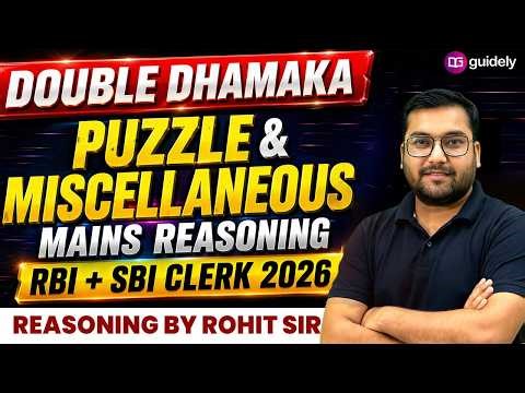 Puzzle + Miscellaneous Reasoning 🔥 RBI & SBI Clerk 2026 | 🔥 Mains Level Practice Reasoning Rohit Sir