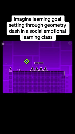 Geometry dash can make learning goal setting way more fun. Students can get creative and get projects and lessons such as connecting to short vs long term goals. This was used in my goal setting course link in bio. Would you be interested as a learner or educator? #videogames #school #teachers #edtech #geometrydash