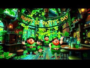 ☘️🎶 Festive & Happy St. Patrick’s Day Ambience | Adorable Leprechaun Café & Irish Song Mix! 🎩🍀