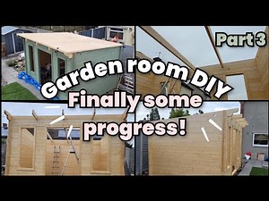 Garden room build part 3 | Dunster House Terminator log cabin 3x4 | DIY | UK family of four