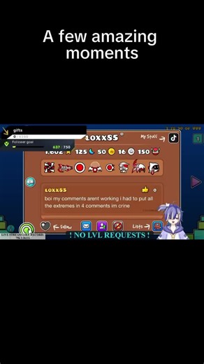 Acount ratings on Geometry Dash. #Vtuber #Geometrydash #Charity #streamclip #fypppppppp
