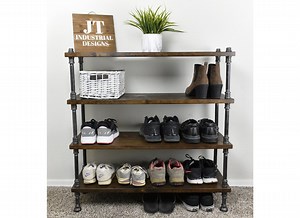 Industrial Style Shoe Rack, Entryway Shoe Storage, Rustic Shoe Bench Organizer - Etsy