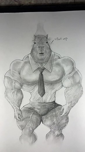 Ok I Pull Up - Capybara Drawing